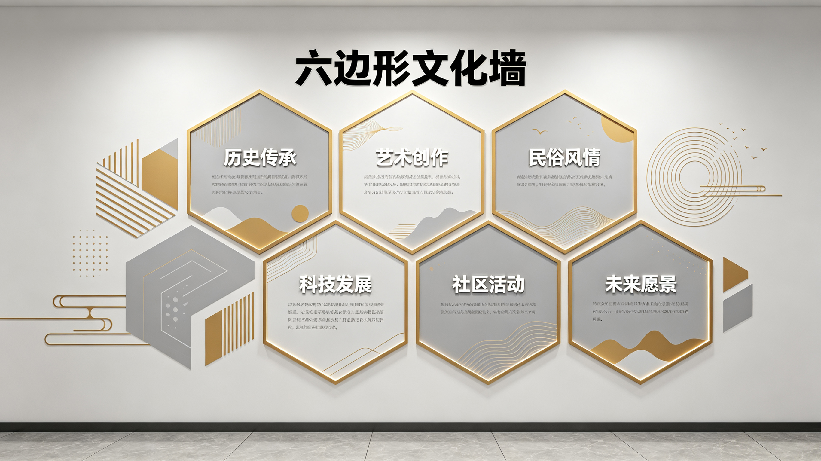 舟山企业文化墙 | 六边形信息美学